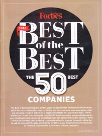 Best of the Best List, The top 50 best performing companies on the Indonesia Stock Exchange from Forbes Magazine